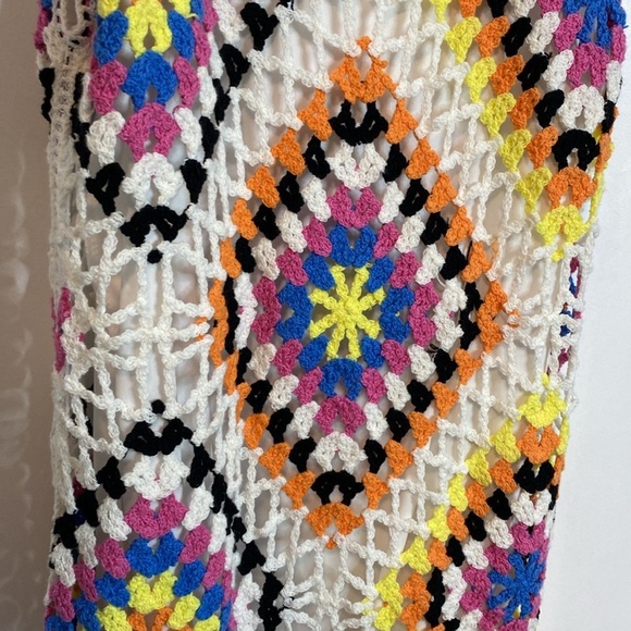 Willow & Wind | Colorful White Crochet Midi-Maxi Dress - tassels - Boho - small - Picture 5 of 6